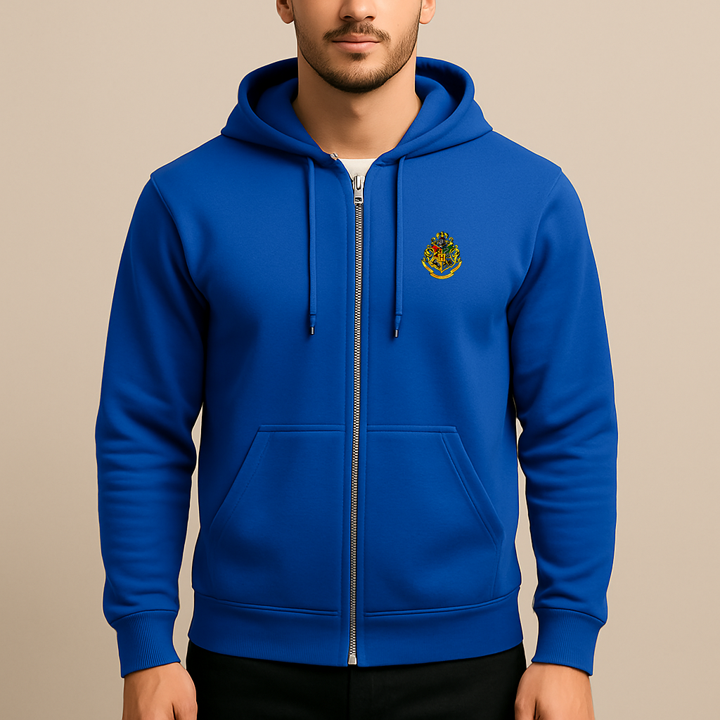 Men's Hogwarts Emblem Harry Potter Movie Zipper Hoodie