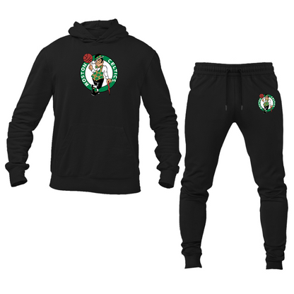 Men's Boston Celtics Logo Hoodie Joggers Set