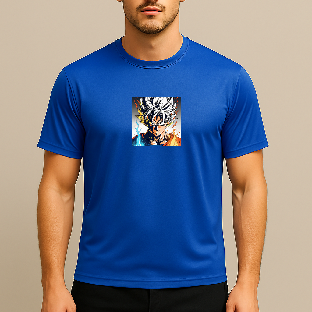 Men's Goku Fire Dragon Ball Z Cartoon Polyester T-Shirt