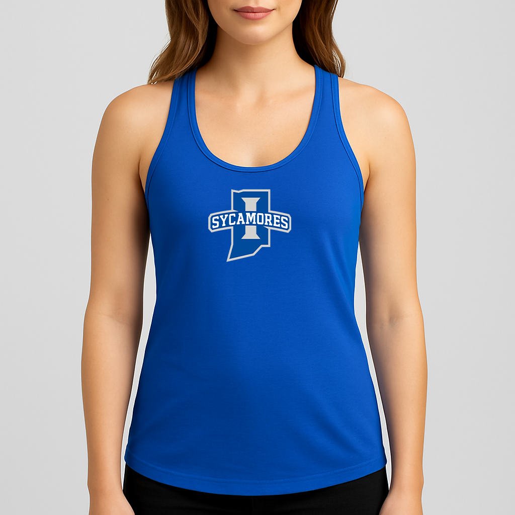 Women's Indiana State Sycamores Logo Next Level Ideal Racerback Tank