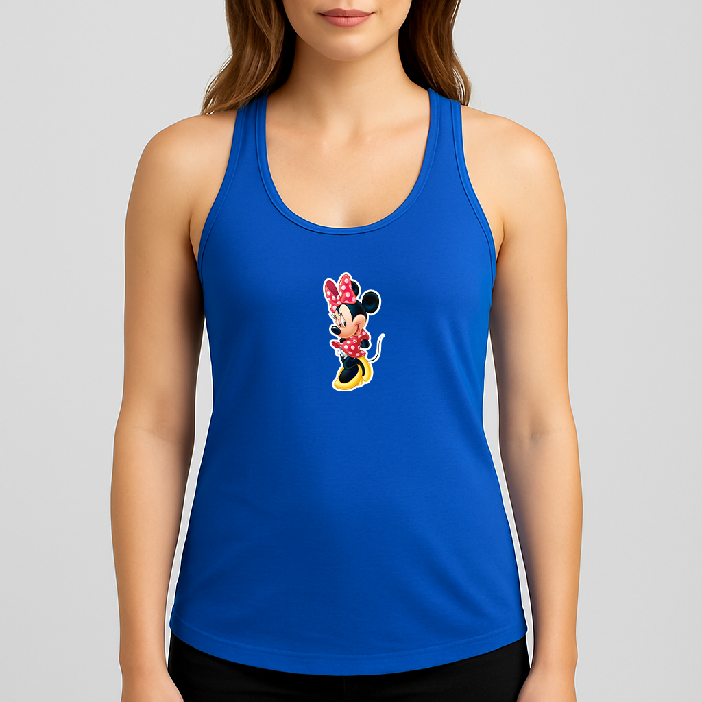 Women's Minnie Mouse Cartoon Racerback Tank Top