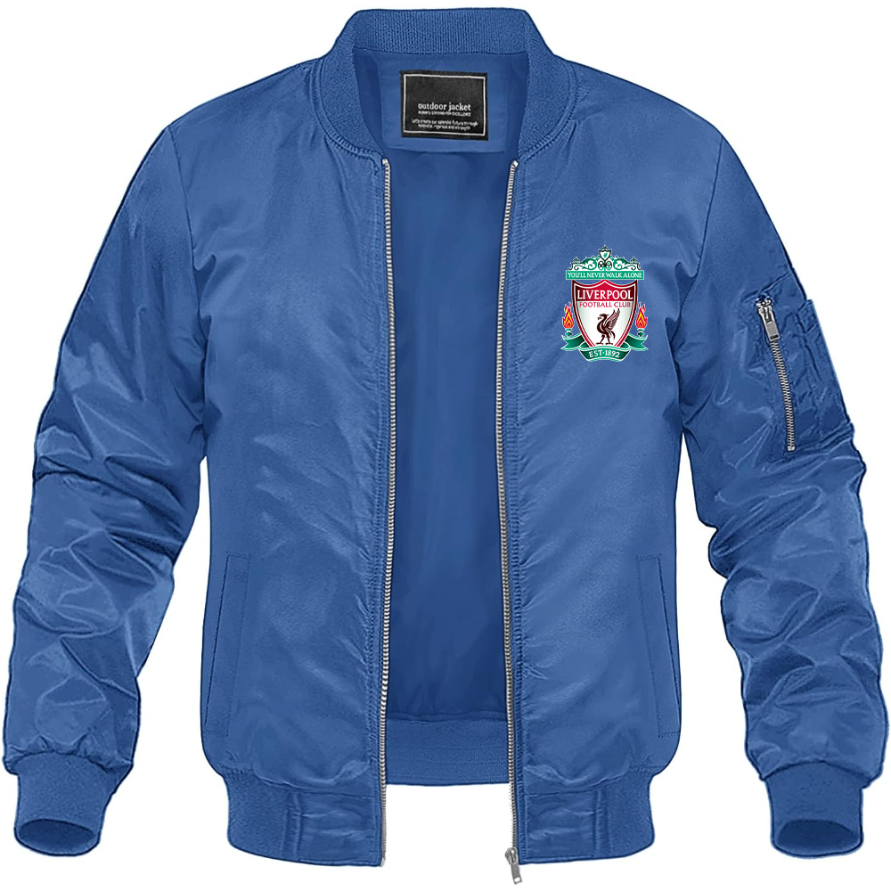 Men's Liverpool Football Club Est.1892 Lightweight Bomber Jacket Windbreaker Softshell Varsity Jacket Coat