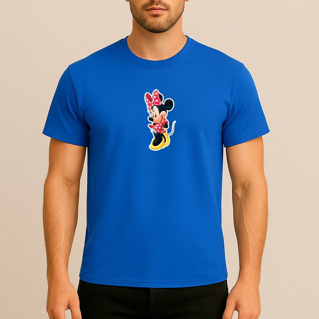 Men's Minnie Mouse Cartoon Cotton T-Shirt