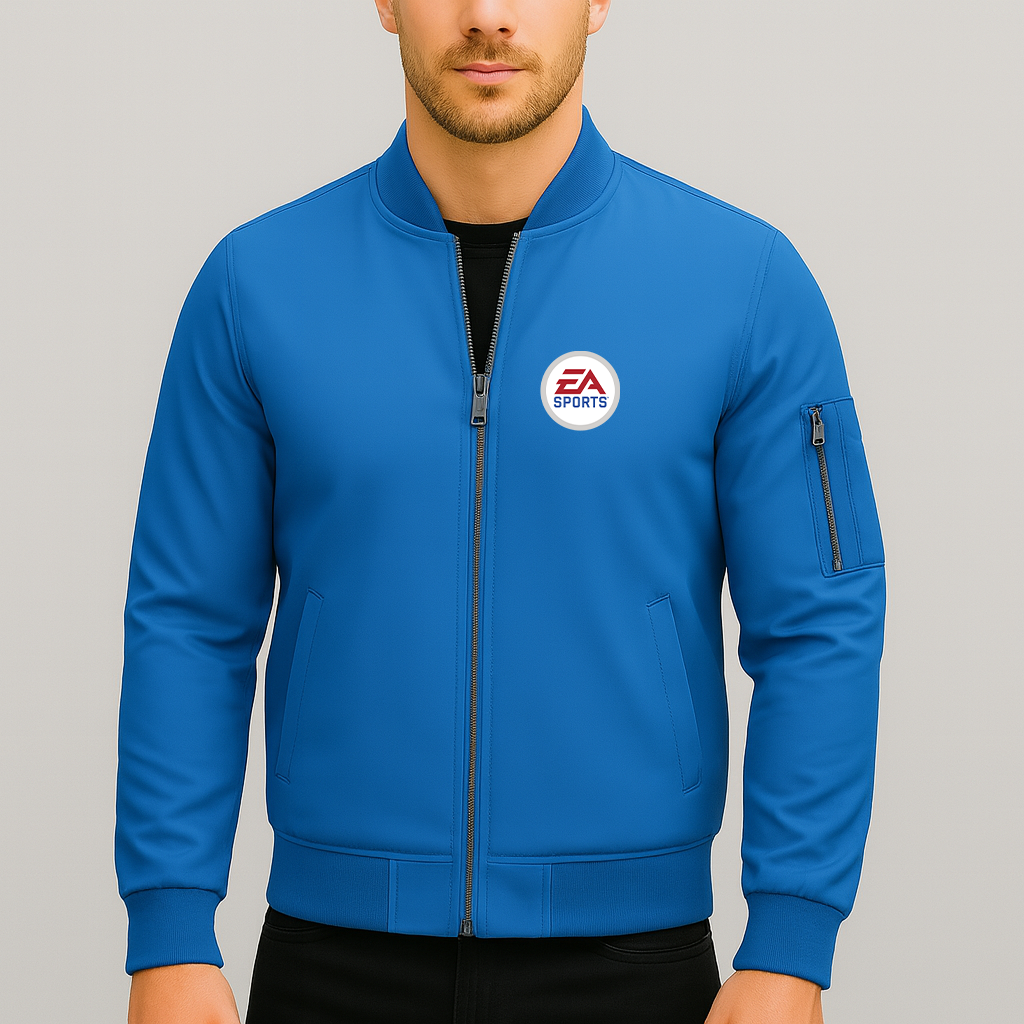 Men's EA SPORTS Logo Lightweight Bomber Jacket Windbreaker Softshell Varsity Jacket Coat