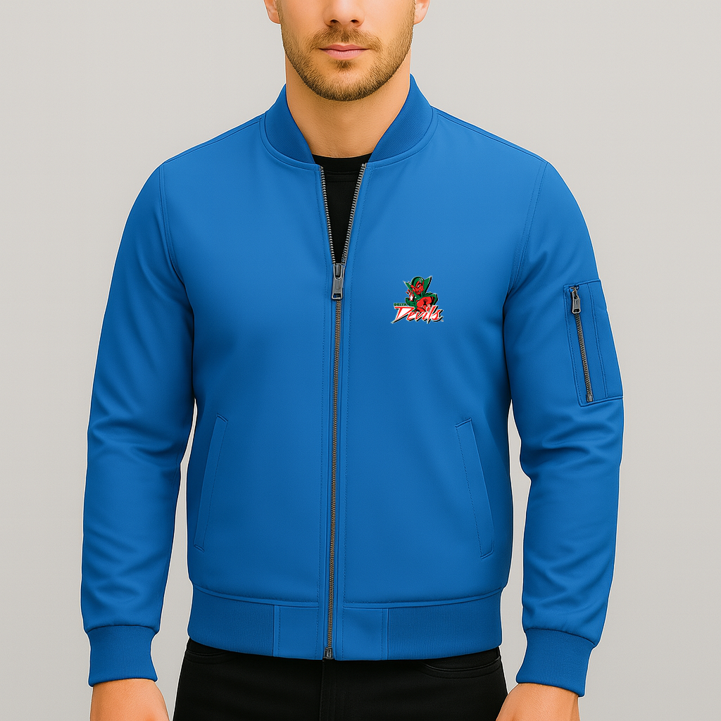 Men's MVSU Delta Devils Logo Lightweight Bomber Jacket Windbreaker Softshell Varsity Jacket Coat