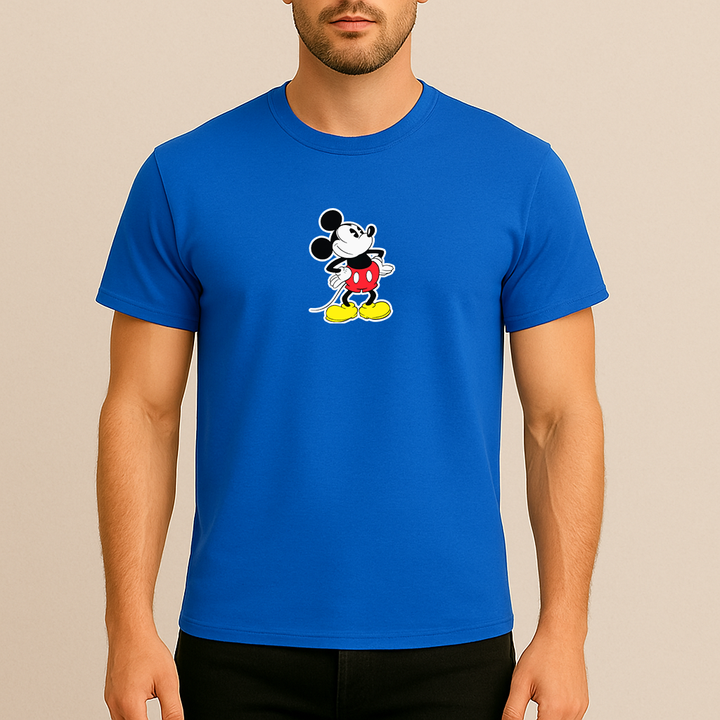 Men's Mickey Mouse Cartoon Cotton T-Shirt