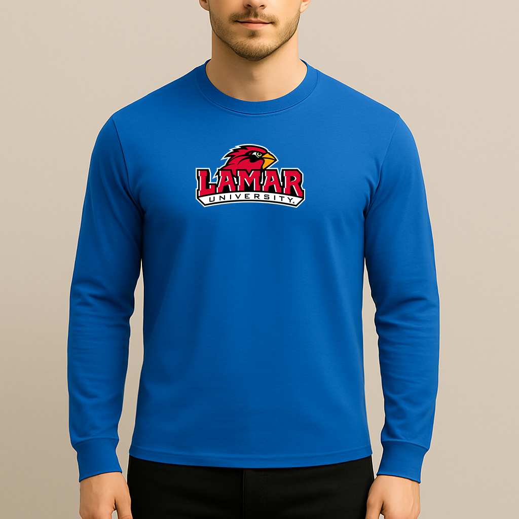 Men's Lamar Cardinals Logo Long Sleeve T-Shirt