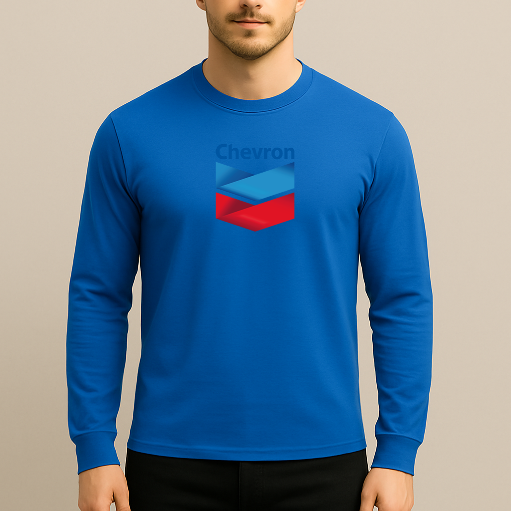 Men's Chevron Gas Station  Long Sleeve T-Shirt