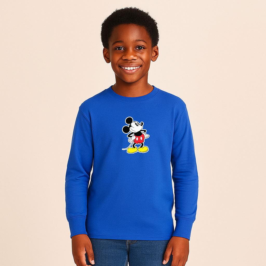 Youth Kids Mickey Mouse Cartoon Long Sleeve T-Shirt