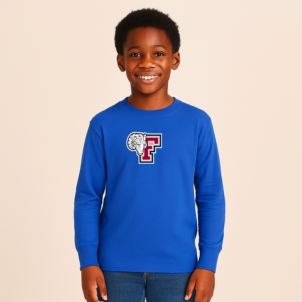 Youth Fordham Rams Logo Cotton Long Sleeve T-Shirt