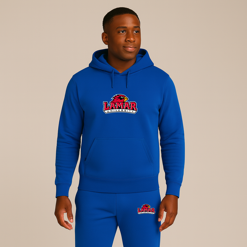 Men's Lamar Cardinals Logo Hoodie Joggers Set