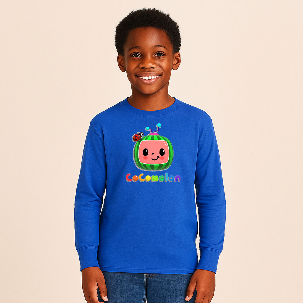 Youth Kids Cocomelon Cartoon Long Sleeve T-Shirt