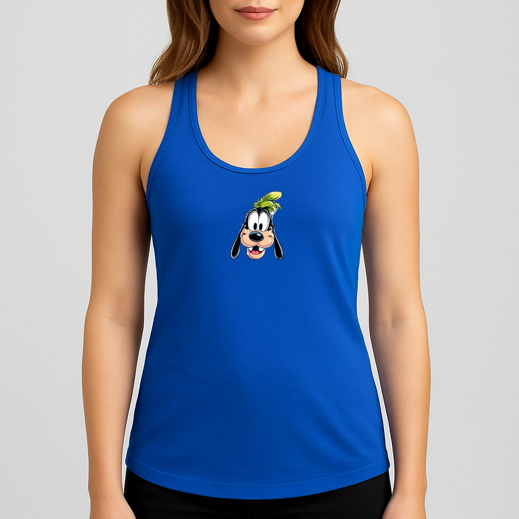 Women's Goofy Disney Smiley Face Next Level Ideal Racerback Tank
