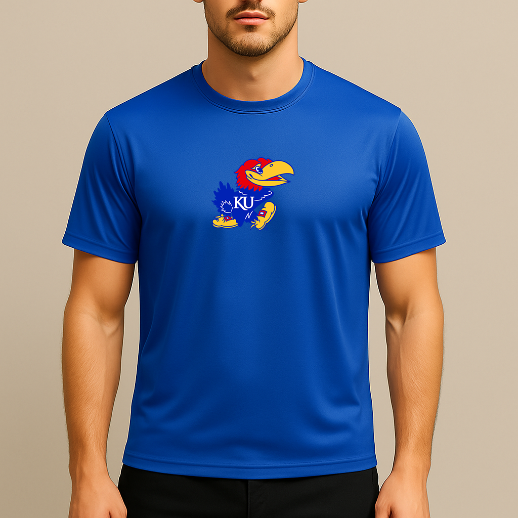 Men's Kansas Jayhawks Logo Polyester T-Shirt
