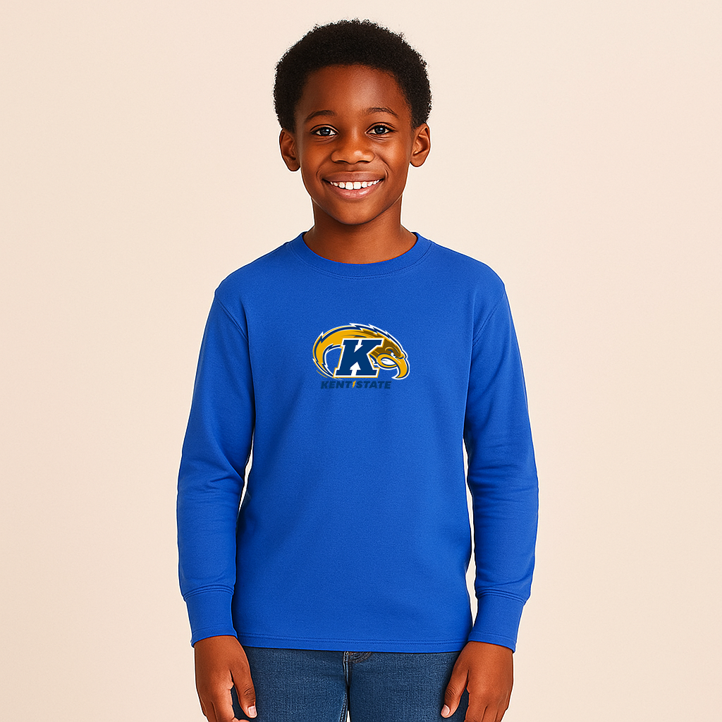 Youth Kent State Golden Flashes Logo Cotton Long Sleeve T-Shirt