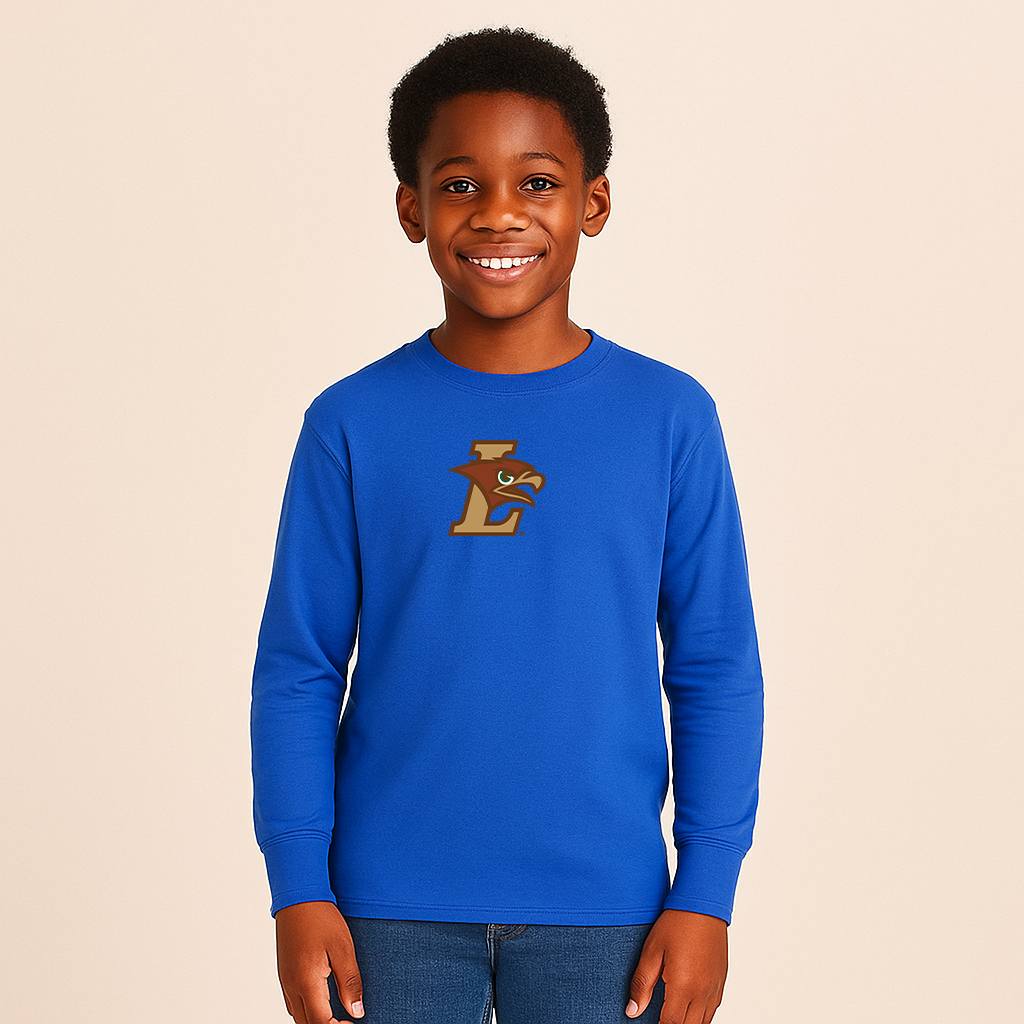 Youth Lehigh Mountain Hawks Logo Cotton Long Sleeve T-Shirt