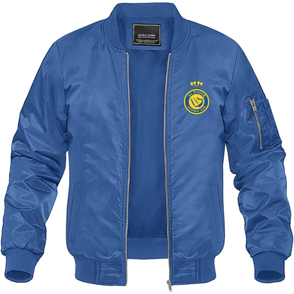 Men's Al Nassr FC Lightweight Bomber Jacket Windbreaker Softshell Varsity Jacket Coat