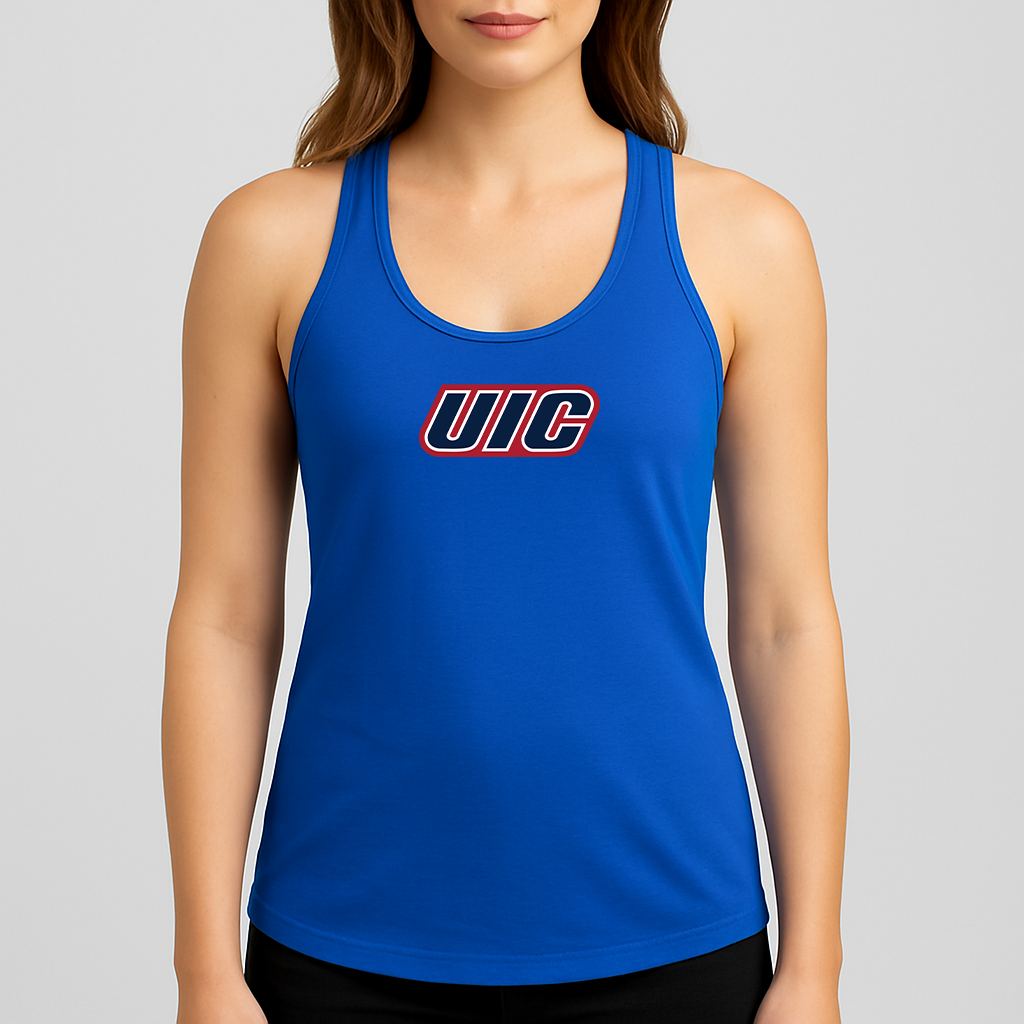 Women's Illinois Chicago Flames Logo Next Level Ideal Racerback Tank