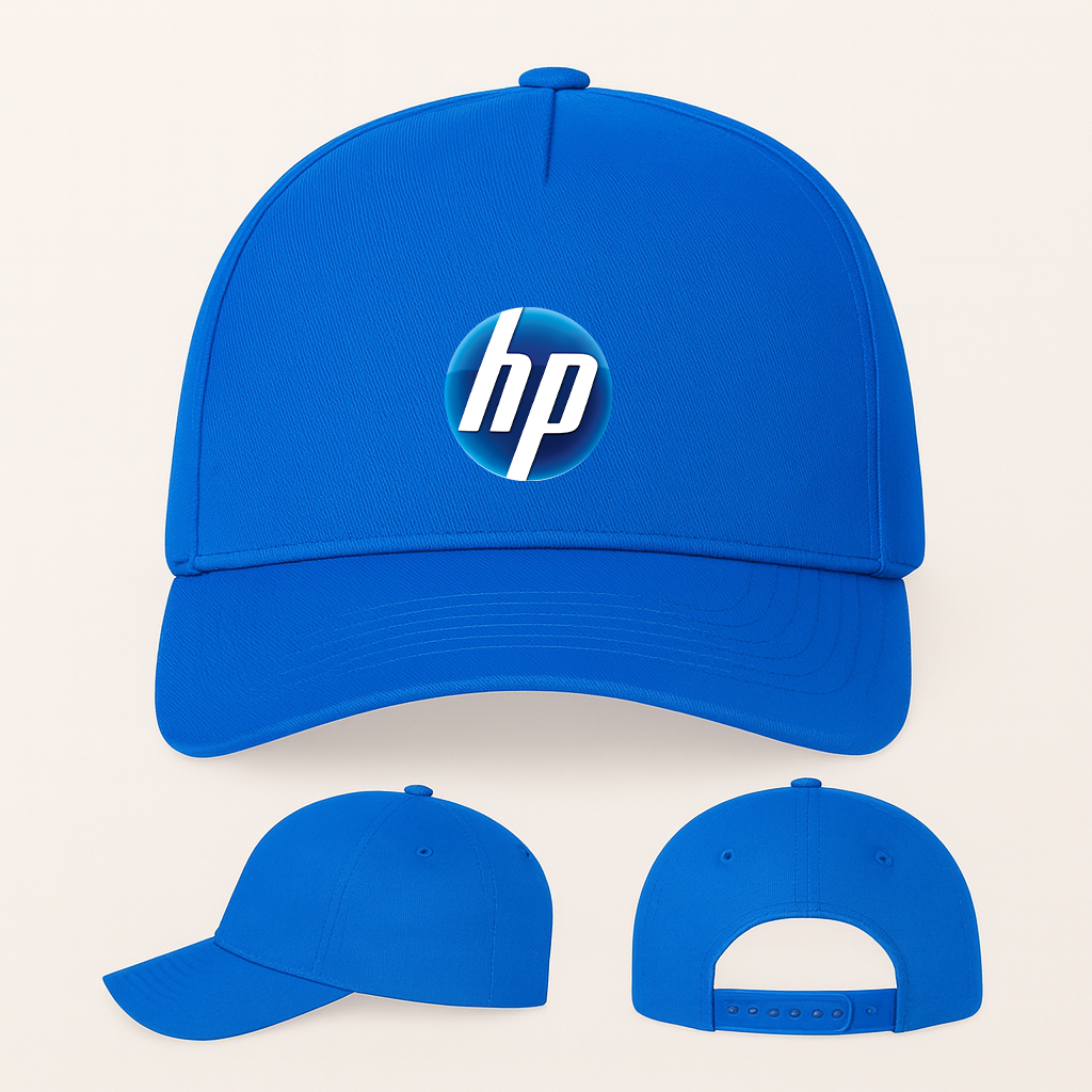 HP Logo Five Panel Twill Snapback Cap