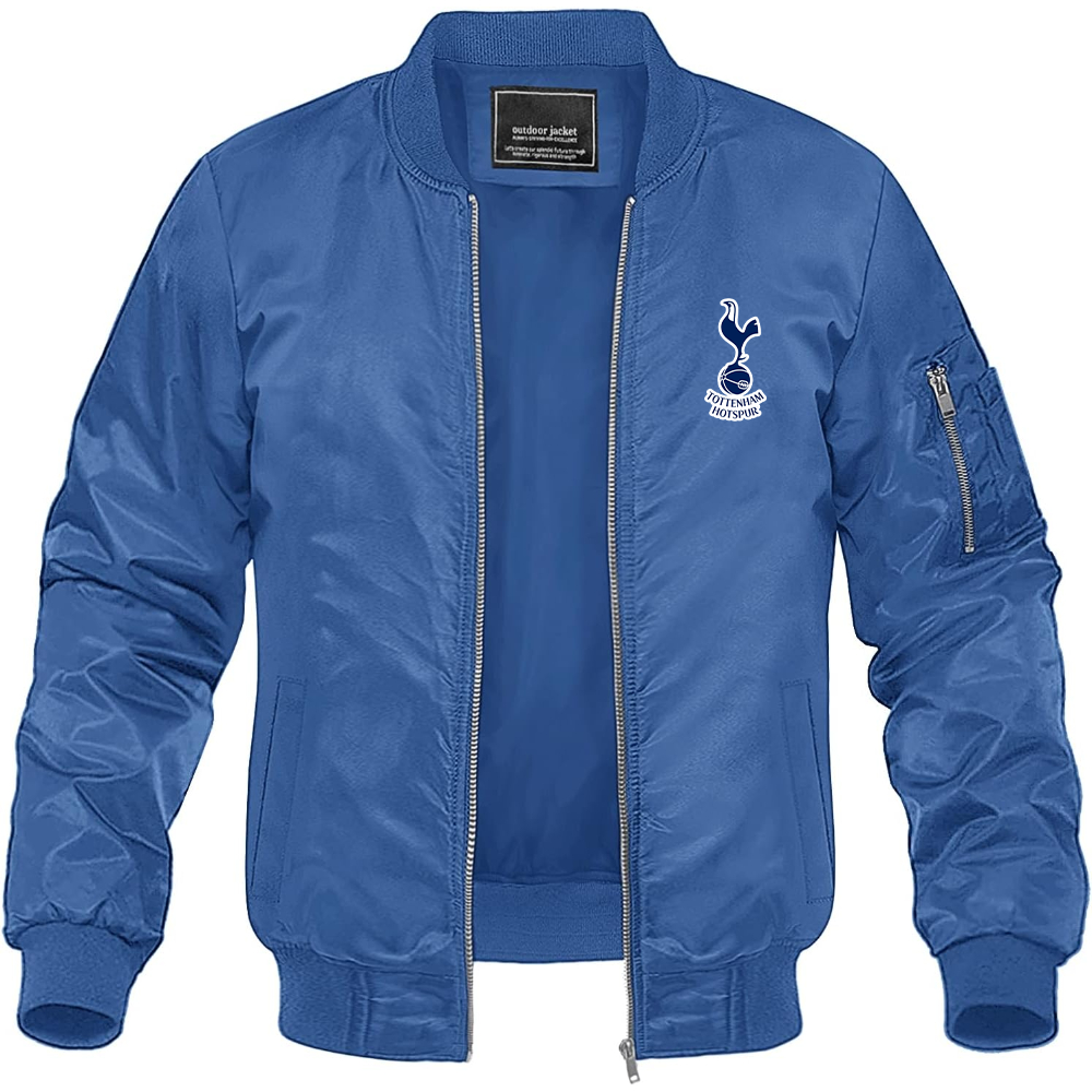 Men’s Tottenham Hotspur F.C. Soccer Lightweight Bomber Jacket Windbreaker Softshell Varsity Jacket Coat