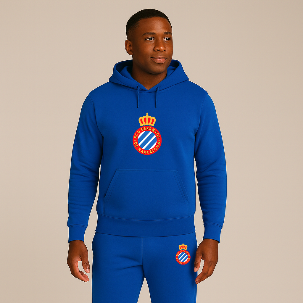 Men's Espanyol Soccer Logo Hoodie Joggers Set