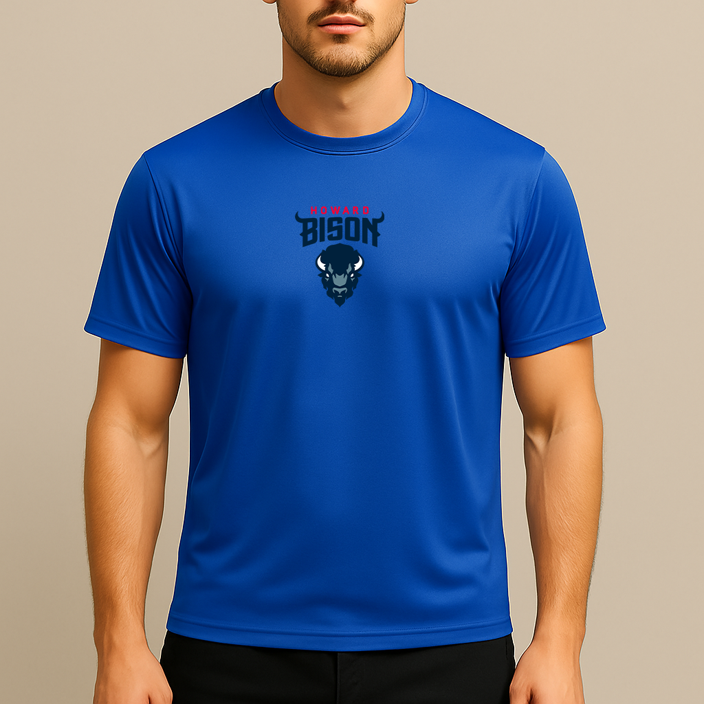 Men's Howard Bison Logo Polyester T-Shirt