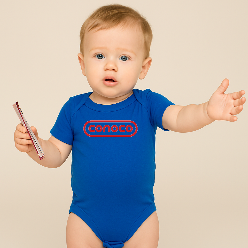 Conoco Gas Station Baby Romper Onesie