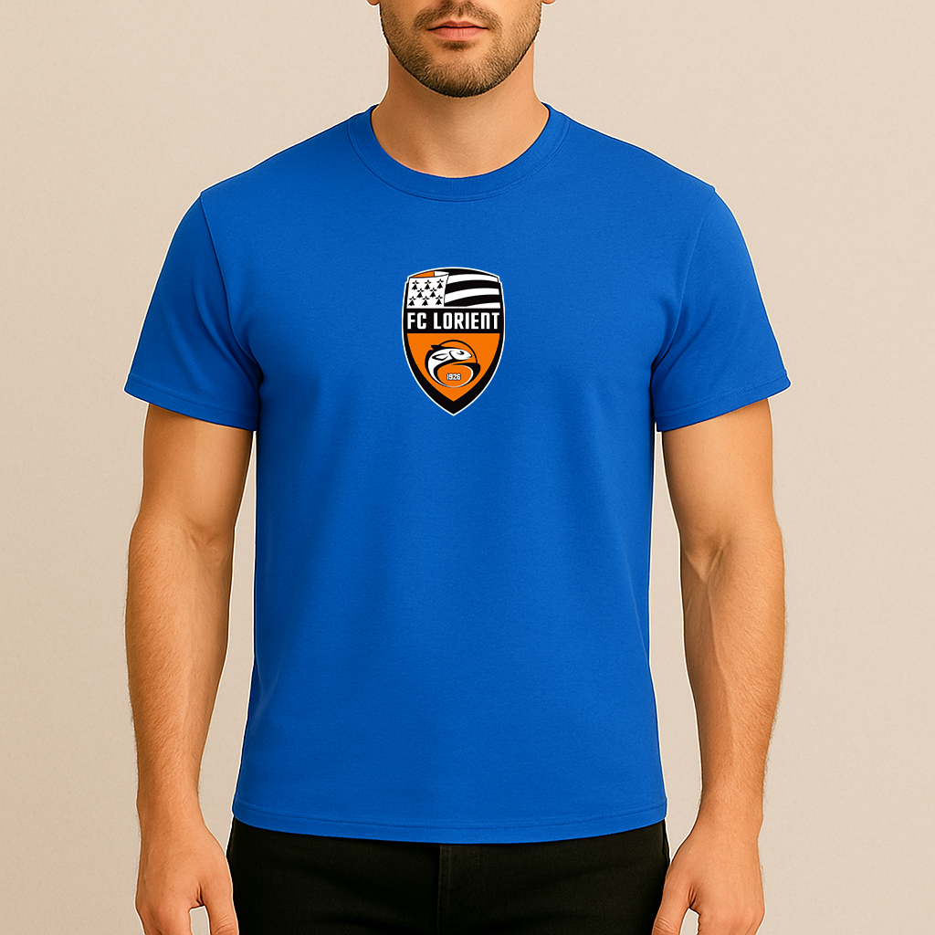 Men's FC Lorient Soccer Logo Cotton T-Shirt
