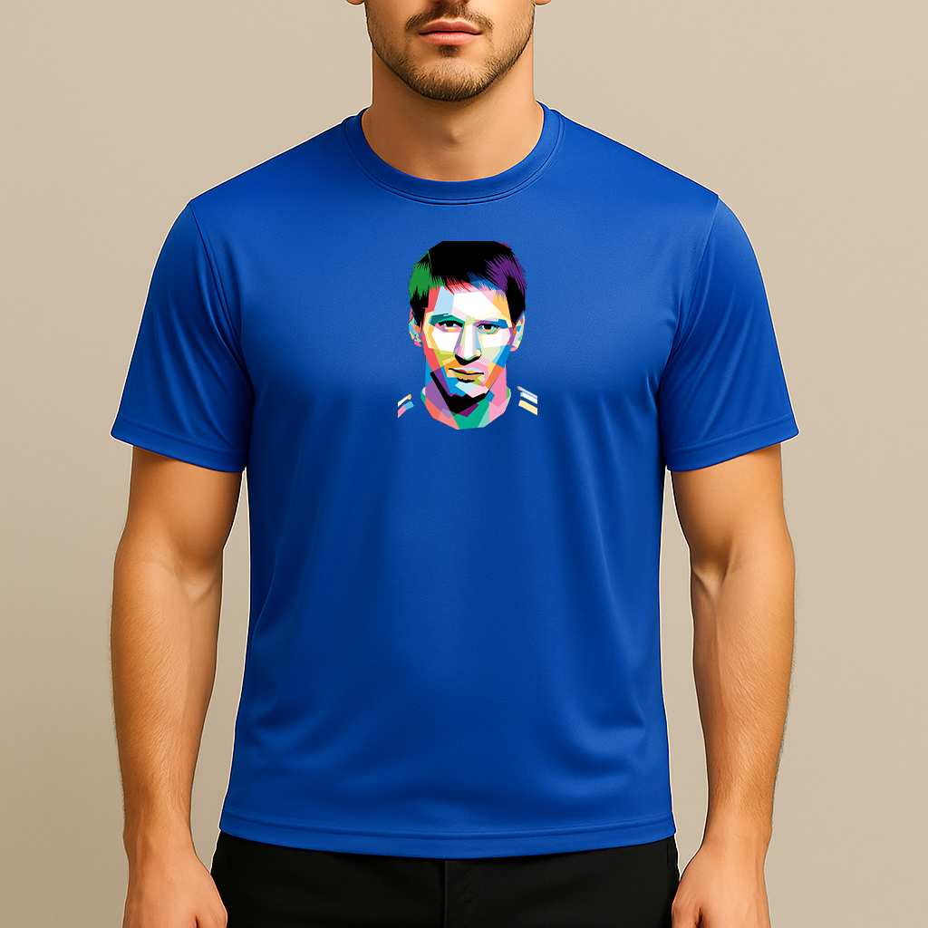 Men's Lionel Messi Face Art Sports Polyester T-Shirt