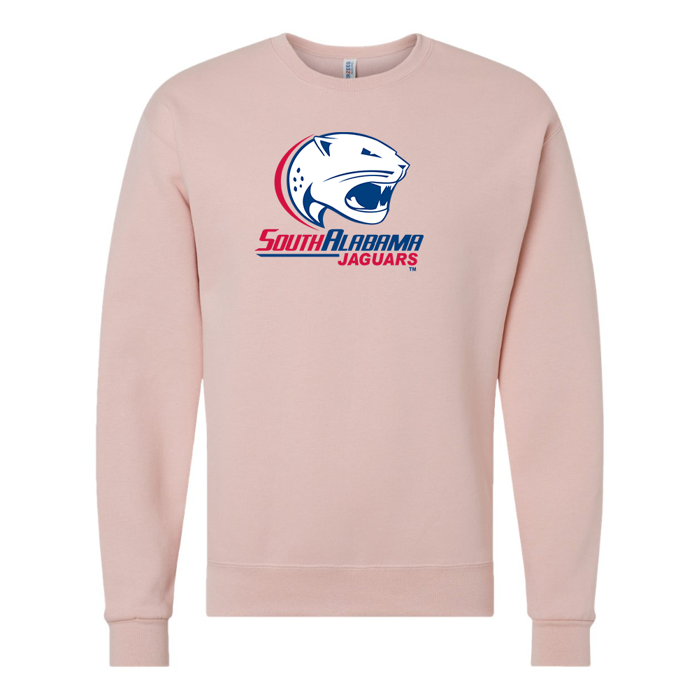 Men's South Alabama Jaguars Logo JERZEES NuBlend Crewneck Sweatshirt