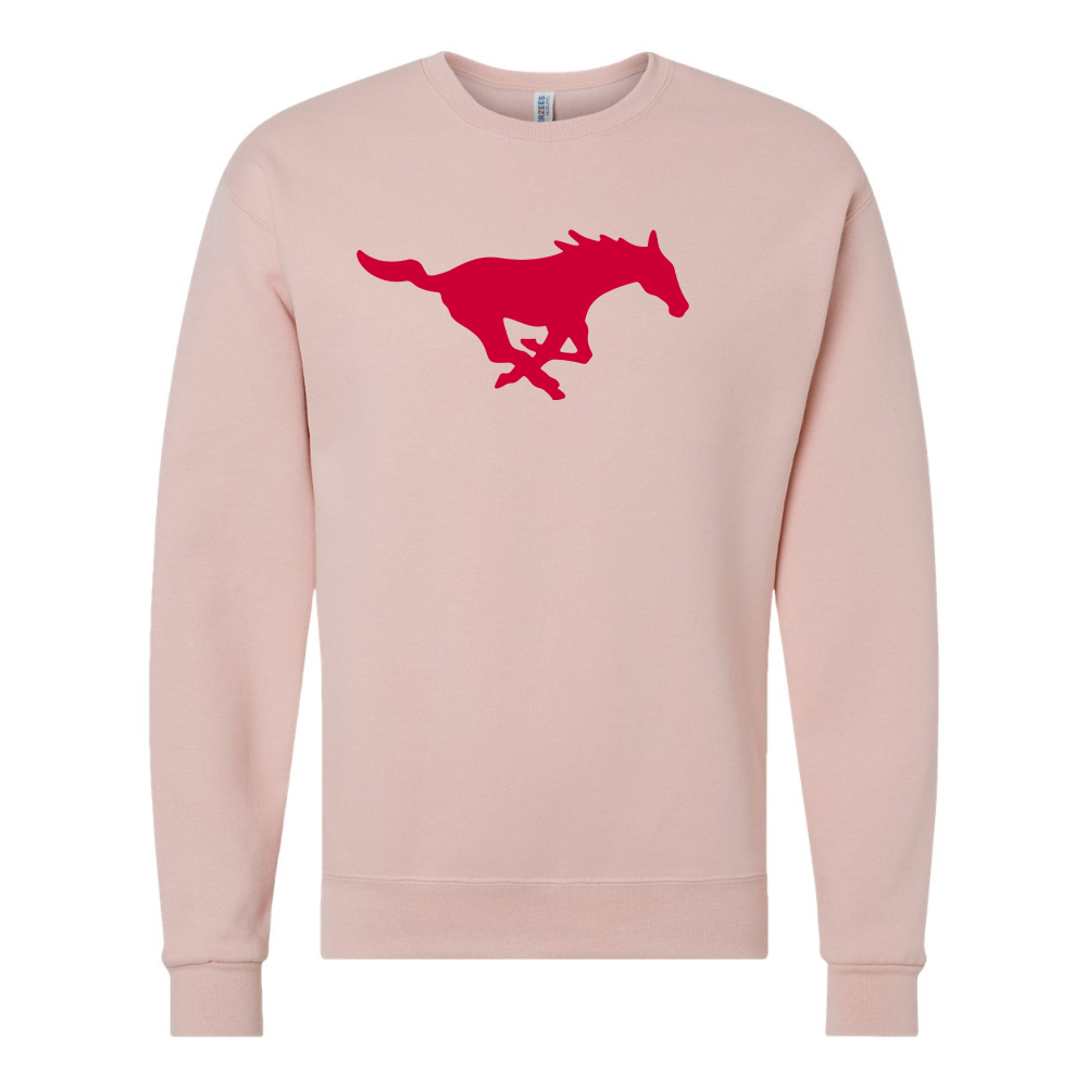 Men's SMU Mustangs Logo  JERZEES NuBlend Crewneck Sweatshirt