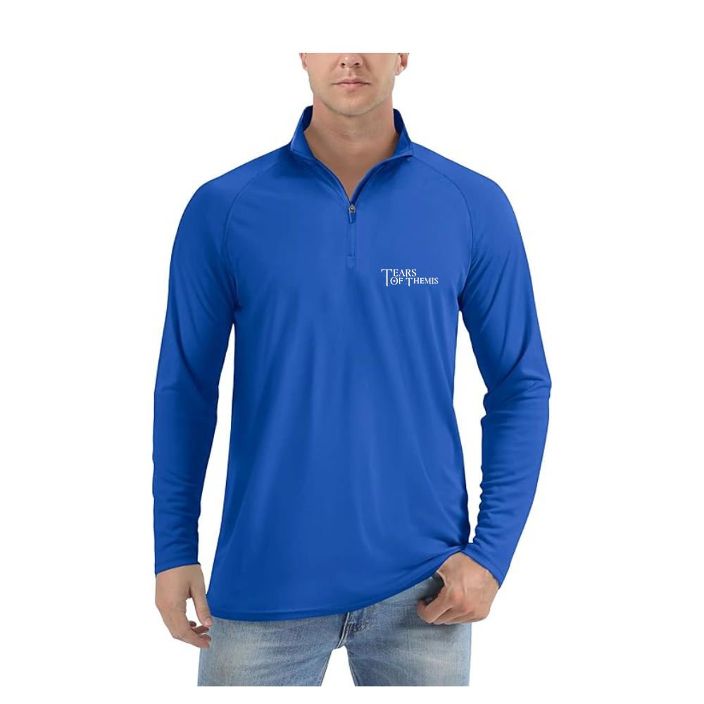 Men's Tear Of Themis Logo  Lightweight Quarter-Zip Athletic Shirt Long Sleeve Performance Wear