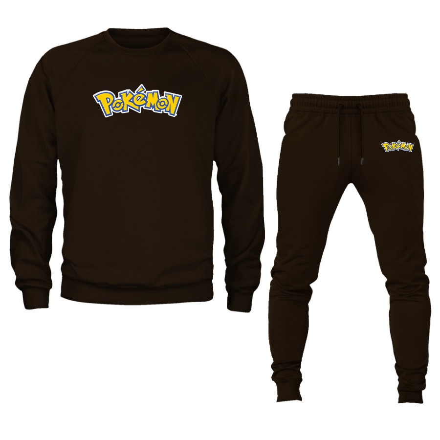 Men's Pokemon Cartoon Crewneck Sweatshirt Joggers Suit