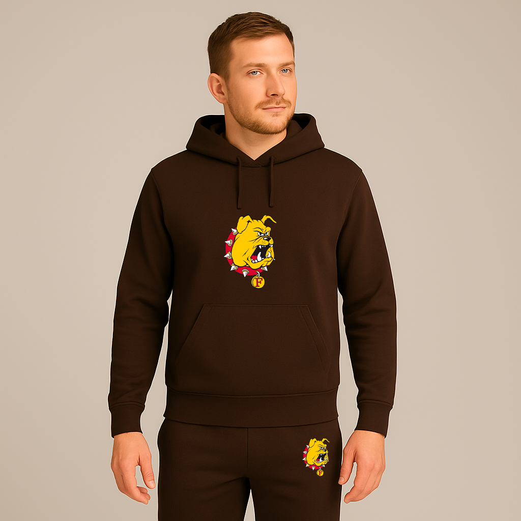 Men's Ferris State Bulldogs Logo Hoodie Joggers Set