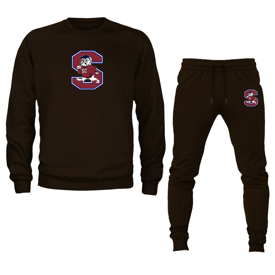 Men's South Carolina State Bulldogs Logo Crewneck Sweatshirt Joggers Suit
