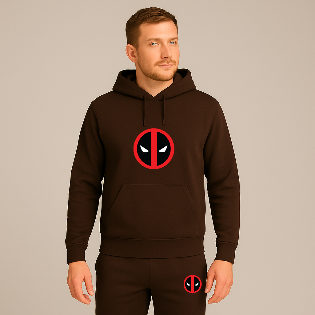 Men's Deadpool Marvel Superhero Hoodie Joggers Set