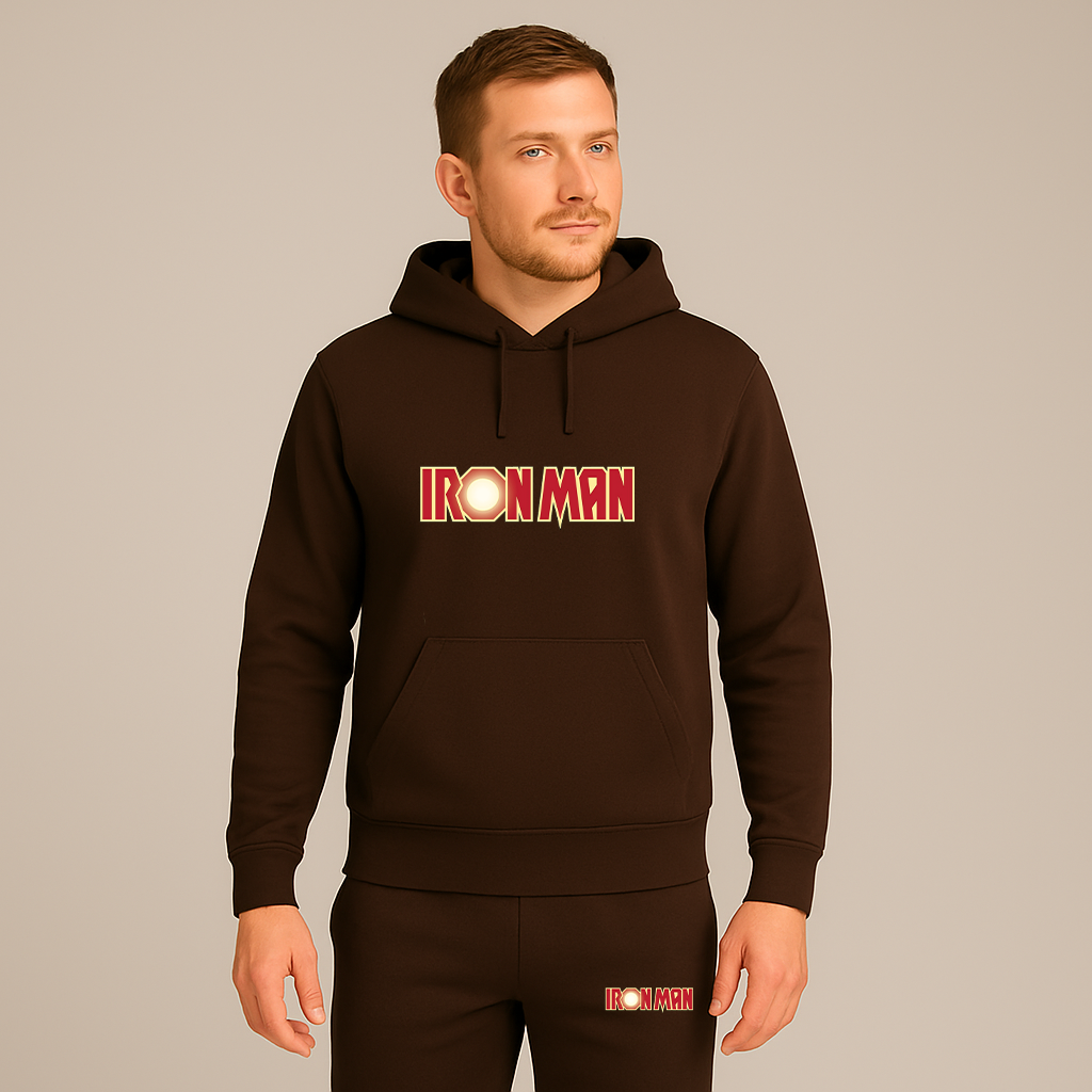 Men's Iron Man Marvel Superhero Hoodie Joggers Set