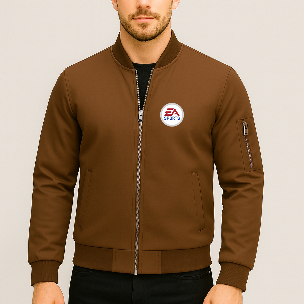 Men's EA SPORTS Logo Lightweight Bomber Jacket Windbreaker Softshell Varsity Jacket Coat