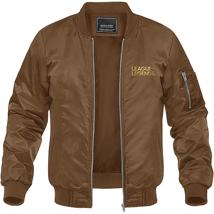 Men's League of Legends Game Lightweight Bomber Jacket Windbreaker Softshell Varsity Jacket Coat