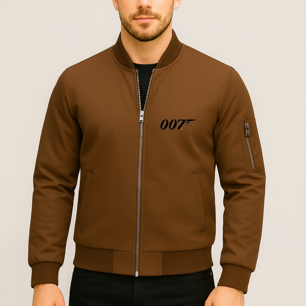 Men's 007 James Bond Movie Lightweight Bomber Jacket Windbreaker Softshell Varsity Jacket Coat