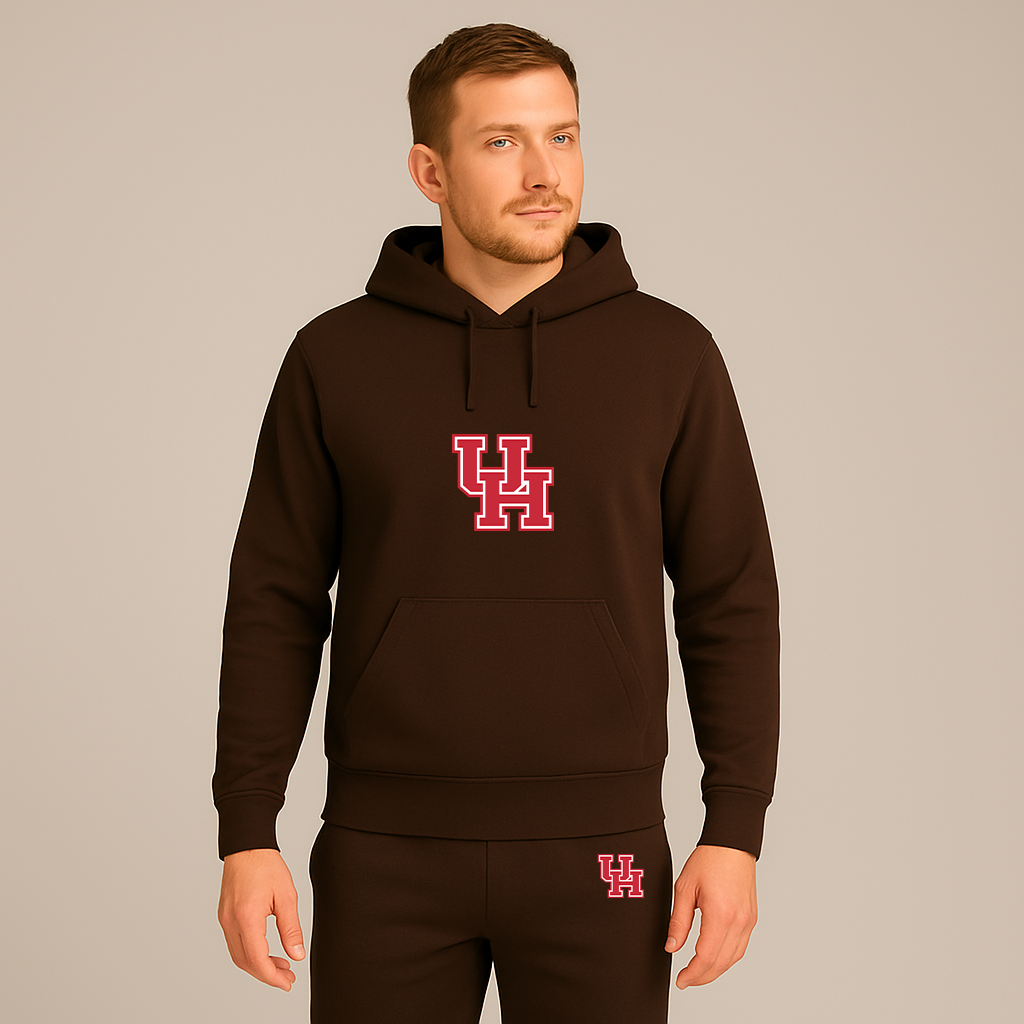 Men's Houston Cougars Logo Hoodie Joggers Set