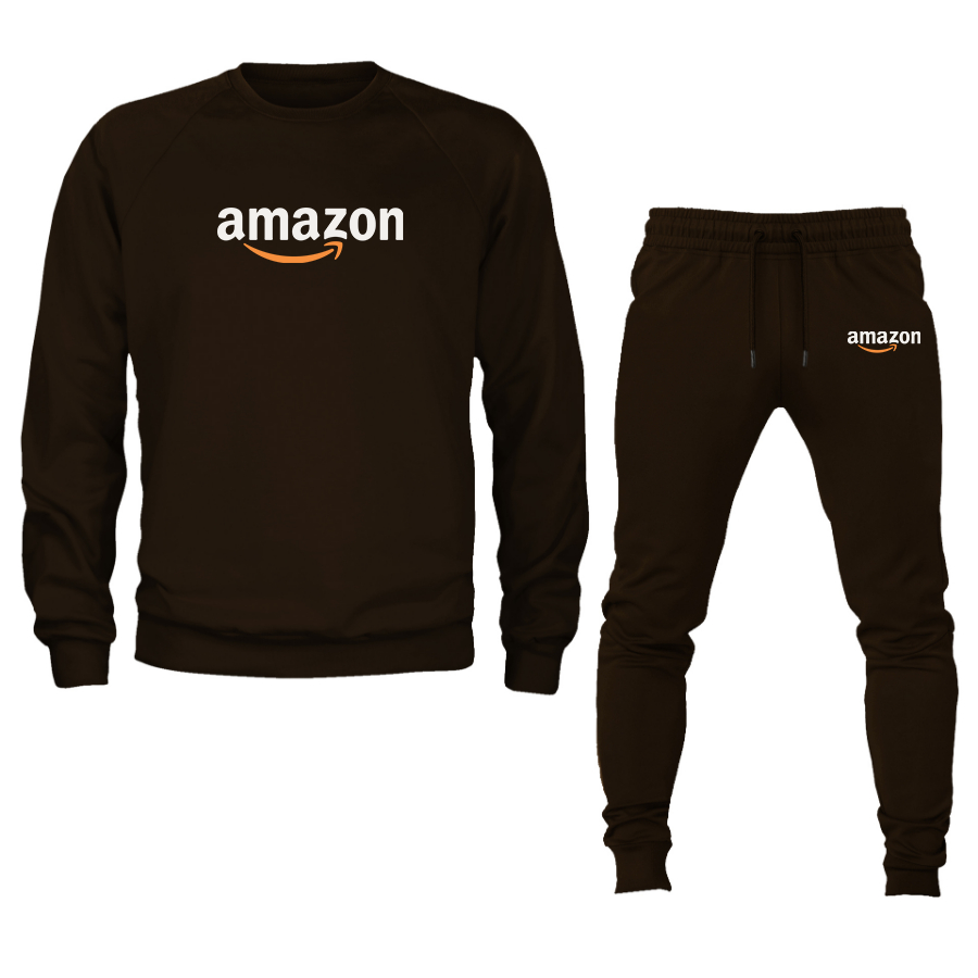 Men's Amazon Logo Crewneck Sweatshirt Joggers Suit