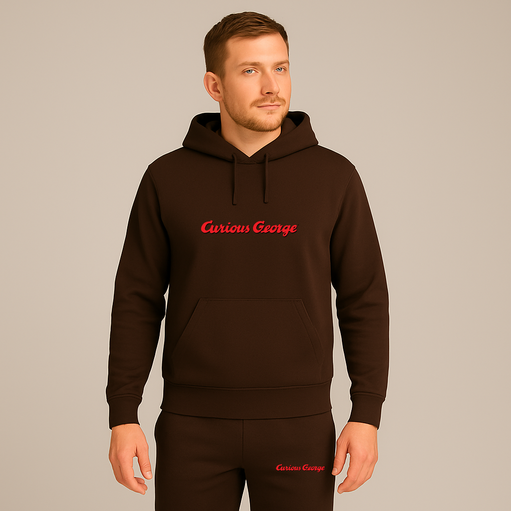 Men's Curious George Hoodie Joggers Set