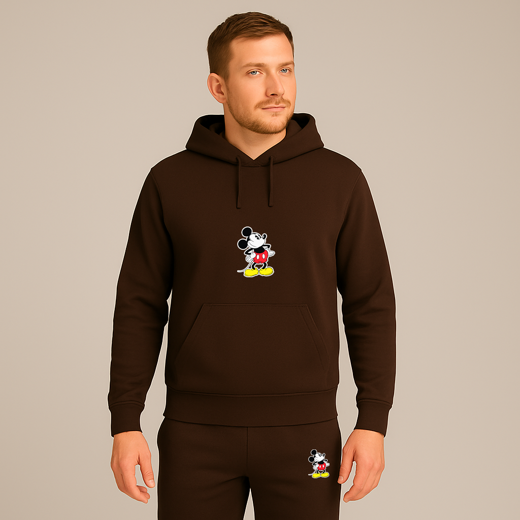 Men's Mickey Mouse Cartoon Hoodie Joggers Set