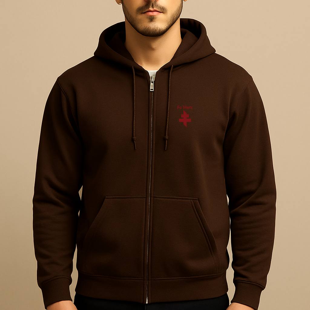 Men's FC Metz Soccer Logo Zipper Hoodie