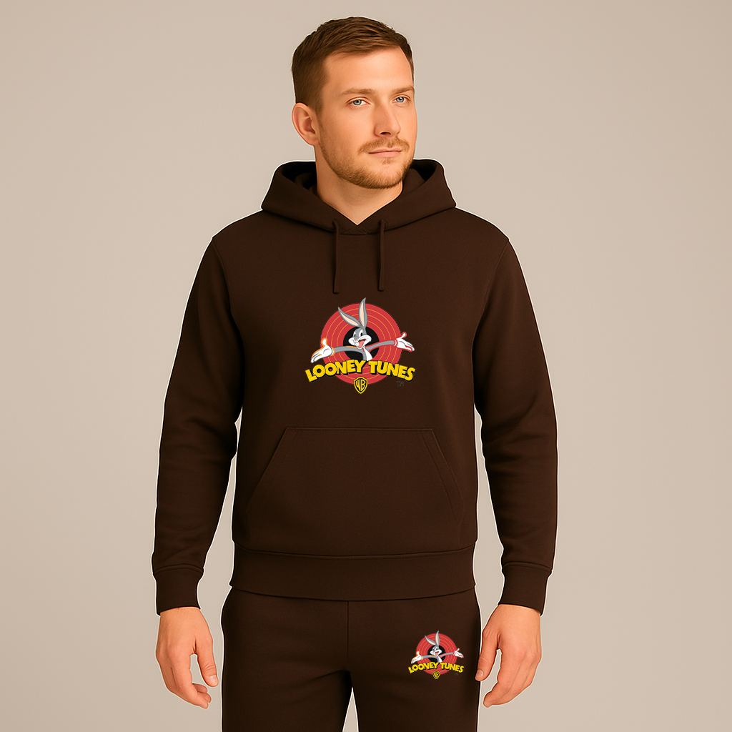 Men's Looney Tunes Warner Brothers Cartoon Hoodie Joggers Set
