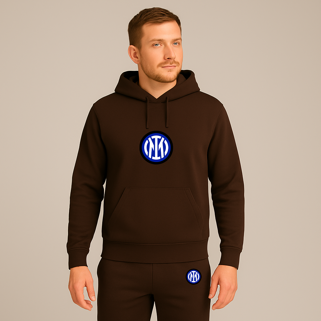 Men's Inter Milan 2025 Soccer Logo Hoodie Joggers Set