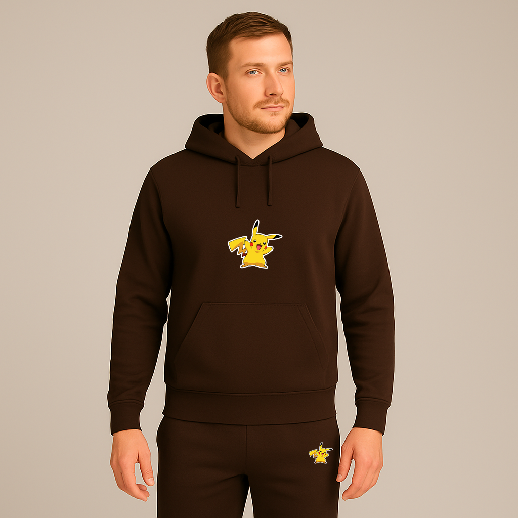 Men's Pikachu Cartoon Hoodie Joggers Set