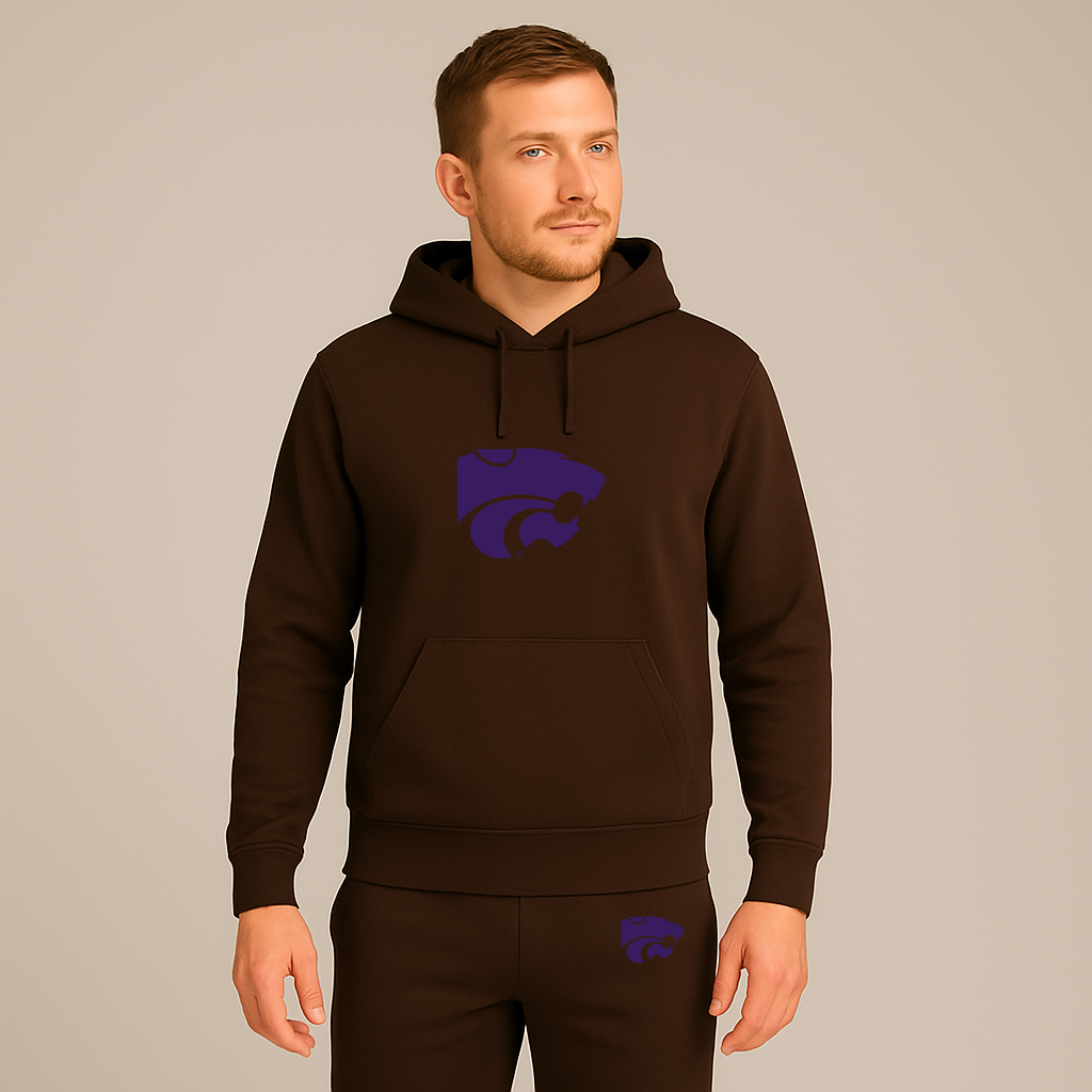 Men's Kansas State Wildcats Logo Hoodie Joggers Set