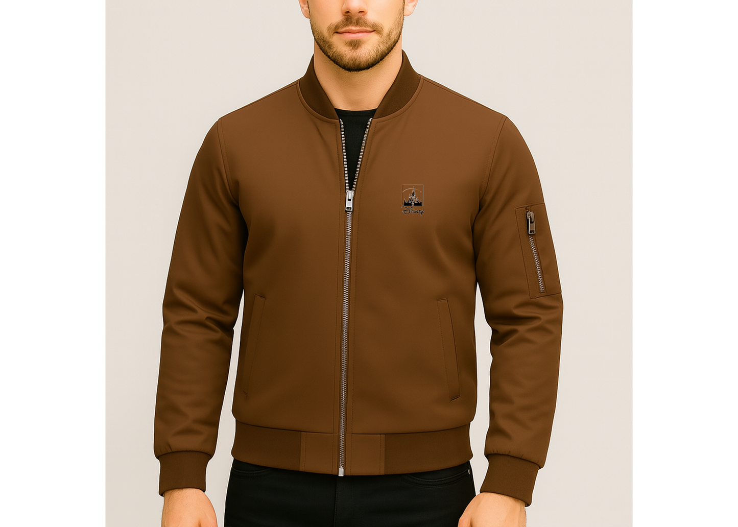 Men's Walt Disney Cartoon  Lightweight Bomber Jacket Windbreaker Softshell Varsity Jacket Coat